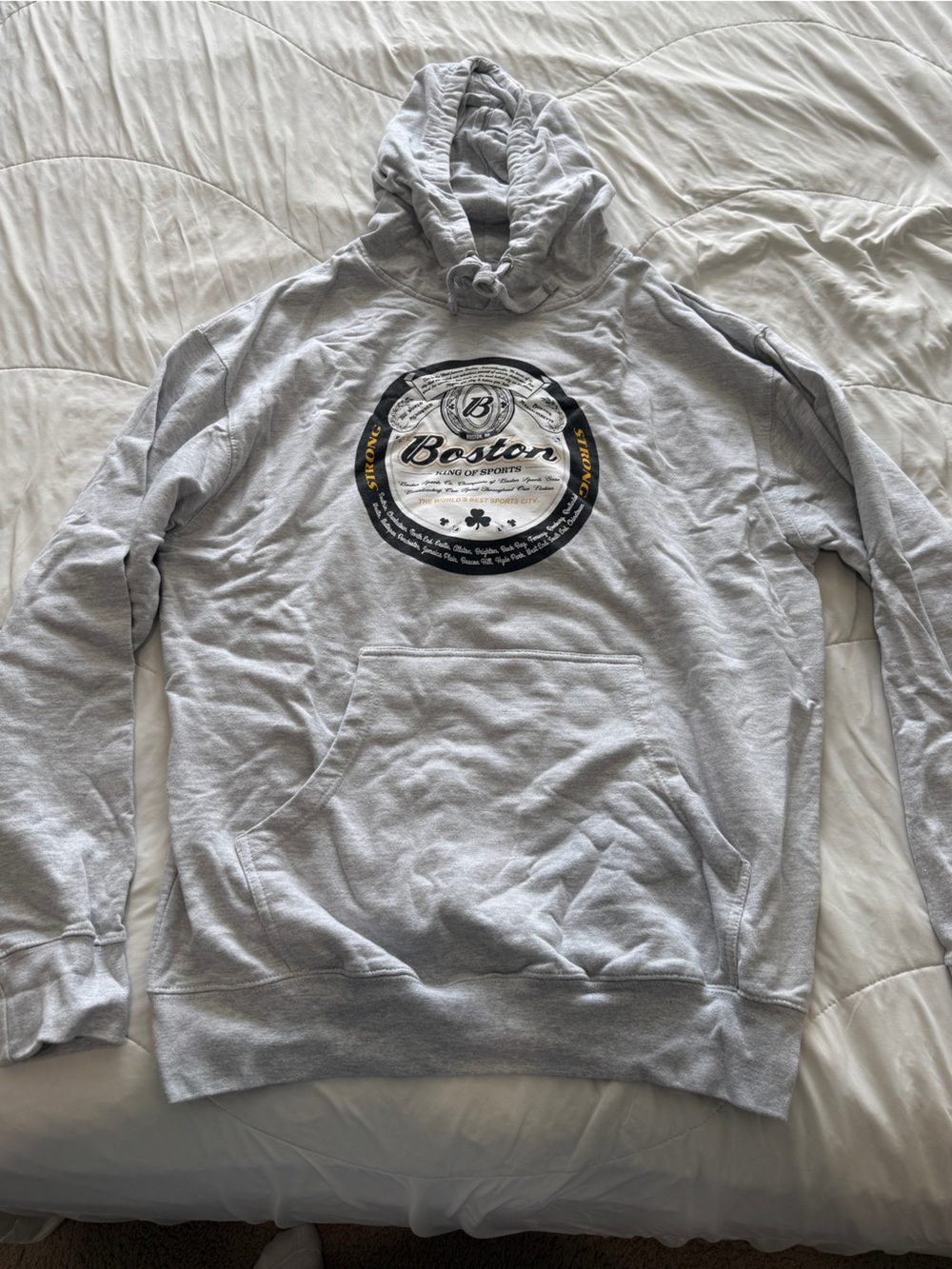 Gray Boston Graphic Hoodie